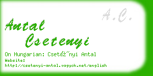 antal csetenyi business card